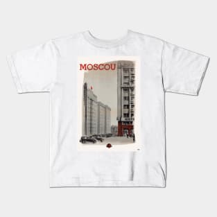 Moscou Moscow USSR Vintage Poster 1936 Kids T-Shirt